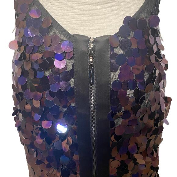 Bronx And Banco Chantal Noir Gown Dress In Black Multi Women's 8 Sequin - Picture 8 of 9